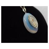 .925 Sterling Silver Opalite Pendant Necklace .925 Sterling Silver Opalite Pendant Necklace