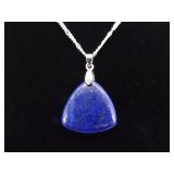 .925 Sterling Silver Semi Precious Stone Set Pendant Necklace .925 Sterling Silver Semi Precious Stone Set Pendant Necklace