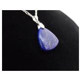 .925 Sterling Silver Semi Precious Stone Set Pendant Necklace .925 Sterling Silver Semi Precious Stone Set Pendant Necklace