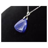 .925 Sterling Silver Semi Precious Stone Set Pendant Necklace .925 Sterling Silver Semi Precious Stone Set Pendant Necklace