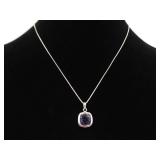 .925 Sterling Silver Mystic Amethyst Crystal Pendant Necklace .925 Sterling Silver Mystic Amethyst Crystal Pendant Necklace