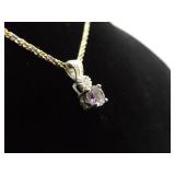 .925 Sterling Silver Amethyst Crystal Pendant Necklace .925 Sterling Silver Amethyst Crystal Pendant Necklace