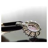 .925 Sterling Silver Pink Sapphire Crystal Pendant Necklace .925 Sterling Silver Pink Sapphire Crystal Pendant Necklace