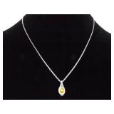 .925 Sterling Silver Golden Pearl Pendant Necklace .925 Sterling Silver Golden Pearl Pendant Necklace