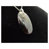 .925 Sterling Silver Moss Agate Pendant Necklace .925 Sterling Silver Moss Agate Pendant Necklace