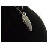 .925 Sterling Silver Moss Agate Pendant Necklace .925 Sterling Silver Moss Agate Pendant Necklace