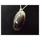 .925 Sterling Silver Moss Agate Pendant Necklace .925 Sterling Silver Moss Agate Pendant Necklace