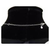 .925 Sterling Silver Black Sapphire Crystal Leaf Pendant Necklace .925 Sterling Silver Black Sapphire Crystal Leaf Pendant Necklace