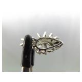 .925 Sterling Silver Black Sapphire Crystal Leaf Pendant Necklace .925 Sterling Silver Black Sapphire Crystal Leaf Pendant Necklace