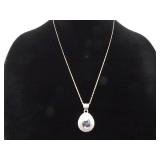 .925 Sterling Silver Moss Agate Pendant Necklace .925 Sterling Silver Moss Agate Pendant Necklace