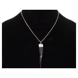 .925 Sterling Silver RARE Dik Dik Horn Pendant Necklace .925 Sterling Silver RARE Dik Dik Horn Pendant Necklace