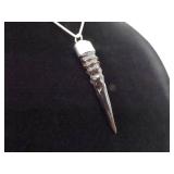 .925 Sterling Silver RARE Dik Dik Horn Pendant Necklace .925 Sterling Silver RARE Dik Dik Horn Pendant Necklace