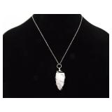 .925 Sterling Silver Healing Crystal Quartz Stone Pendant Necklace .925 Sterling Silver Healing Crystal Quartz Stone Pendant Necklace