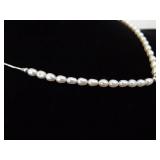 .925 Sterling Silver Liquid Silver Genuine Pearl Dangle Pendant Necklace .925 Sterling Silver Liquid Silver Genuine Pearl Dangle Pendant Necklace