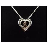 .925 Sterling Silver 10k Yellow Gold and Diamond Accented Jane Seymour Open Heart Pendant Necklace .925 Sterling Silver 10k Yellow Gold and Diamond Accented Jane Seymour Open Heart Pendant Necklace