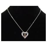 .925 Sterling Silver 10k Yellow Gold and Diamond Accented Jane Seymour Open Heart Pendant Necklace .925 Sterling Silver 10k Yellow Gold and Diamond Accented Jane Seymour Open Heart Pendant Necklace