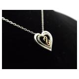 .925 Sterling Silver 10k Yellow Gold and Diamond Accented Jane Seymour Open Heart Pendant Necklace .925 Sterling Silver 10k Yellow Gold and Diamond Accented Jane Seymour Open Heart Pendant Necklace