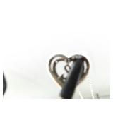 .925 Sterling Silver 10k Yellow Gold and Diamond Accented Jane Seymour Open Heart Pendant Necklace .925 Sterling Silver 10k Yellow Gold and Diamond Accented Jane Seymour Open Heart Pendant Necklace