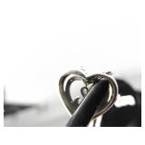 .925 Sterling Silver 10k Yellow Gold and Diamond Accented Jane Seymour Open Heart Pendant Necklace .925 Sterling Silver 10k Yellow Gold and Diamond Accented Jane Seymour Open Heart Pendant Necklace