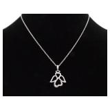 .925 Sterling Silver Diamond Accented Jane Seymour's Open Heart Angle Pendant Necklace .925 Sterling Silver Diamond Accented Jane Seymour's Open Heart Angle Pendant Necklace