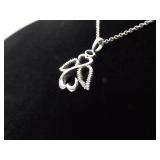 .925 Sterling Silver Diamond Accented Jane Seymour's Open Heart Angle Pendant Necklace .925 Sterling Silver Diamond Accented Jane Seymour's Open Heart Angle Pendant Necklace