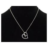 .925 Sterling Silver Diamond Accented Heart Pendant Necklace .925 Sterling Silver Diamond Accented Heart Pendant Necklace