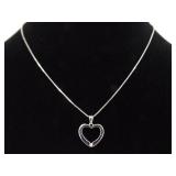 .925 Sterling Silver Diamond Accented Heart Pendant Necklace .925 Sterling Silver Diamond Accented Heart Pendant Necklace