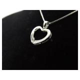 .925 Sterling Silver Diamond Accented Heart Pendant Necklace .925 Sterling Silver Diamond Accented Heart Pendant Necklace