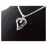 .925 Sterling Silver Diamond Accented Heart Pendant Necklace .925 Sterling Silver Diamond Accented Heart Pendant Necklace