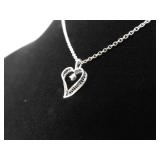 .925 Sterling Silver Diamond Accented Heart Pendant Necklace .925 Sterling Silver Diamond Accented Heart Pendant Necklace