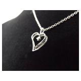 .925 Sterling Silver Diamond Accented Heart Pendant Necklace .925 Sterling Silver Diamond Accented Heart Pendant Necklace