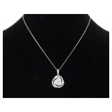 .925 Sterling Silver Zirconia Swirl Pendant Necklace .925 Sterling Silver Zirconia Swirl Pendant Necklace