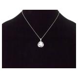 .925 Sterling Silver Zirconia Swirl Pendant Necklace .925 Sterling Silver Zirconia Swirl Pendant Necklace