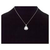 .925 Sterling Silver Zirconia Swirl Pendant Necklace .925 Sterling Silver Zirconia Swirl Pendant Necklace