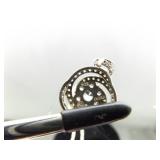 .925 Sterling Silver Zirconia Swirl Pendant Necklace .925 Sterling Silver Zirconia Swirl Pendant Necklace