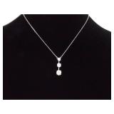 .925 Sterling Silver Zirconia Bar Pendant Necklace .925 Sterling Silver Zirconia Bar Pendant Necklace