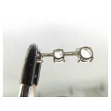 .925 Sterling Silver Zirconia Bar Pendant Necklace .925 Sterling Silver Zirconia Bar Pendant Necklace