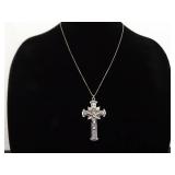 .925 Sterling Silver Larger Well Made Crucifix Pendant Necklace .925 Sterling Silver Larger Well Made Crucifix Pendant Necklace