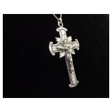 .925 Sterling Silver Larger Well Made Crucifix Pendant Necklace .925 Sterling Silver Larger Well Made Crucifix Pendant Necklace