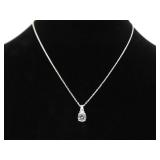 .925 Sterling Silver Zirconia Solitaire Pendant Necklace .925 Sterling Silver Zirconia Solitaire Pendant Necklace