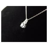 .925 Sterling Silver Zirconia Solitaire Pendant Necklace .925 Sterling Silver Zirconia Solitaire Pendant Necklace