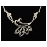 .925 Sterling Silver Art Nouveau Pendant Necklace .925 Sterling Silver Art Nouveau Pendant Necklace