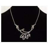 .925 Sterling Silver Art Nouveau Pendant Necklace .925 Sterling Silver Art Nouveau Pendant Necklace