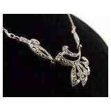 .925 Sterling Silver Art Nouveau Pendant Necklace .925 Sterling Silver Art Nouveau Pendant Necklace