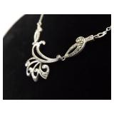 .925 Sterling Silver Art Nouveau Pendant Necklace .925 Sterling Silver Art Nouveau Pendant Necklace