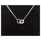 .925 Sterling Silver Rings Necklace .925 Sterling Silver Rings Necklace