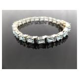 .925 Sterling Silver Topaz Tennis Bracelet .925 Sterling Silver Topaz Tennis Bracelet