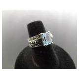 .925 Sterling Silver Art Nouveau Topaz Ring Size 5.75 .925 Sterling Silver Art Nouveau Topaz Ring Size 5.75