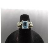 .925 Sterling Silver Art Nouveau Topaz Ring Size 5.75 .925 Sterling Silver Art Nouveau Topaz Ring Size 5.75