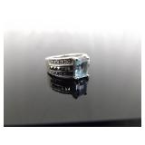 .925 Sterling Silver Art Nouveau Topaz Ring Size 5.75 .925 Sterling Silver Art Nouveau Topaz Ring Size 5.75